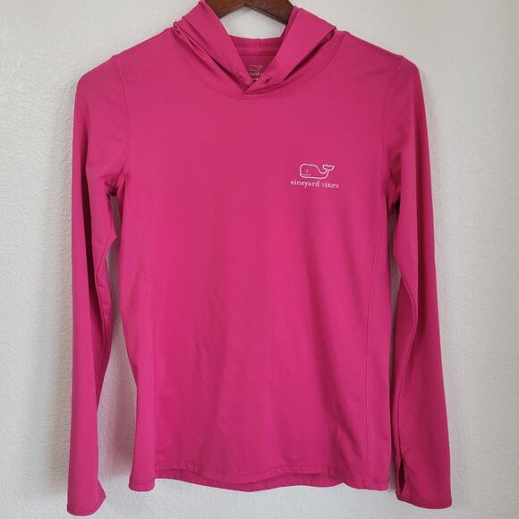 Vineyard Vines Tops - Vineyard Vines Pink Hooded Long Sleeve Performance Top Size XS Classic Preppy